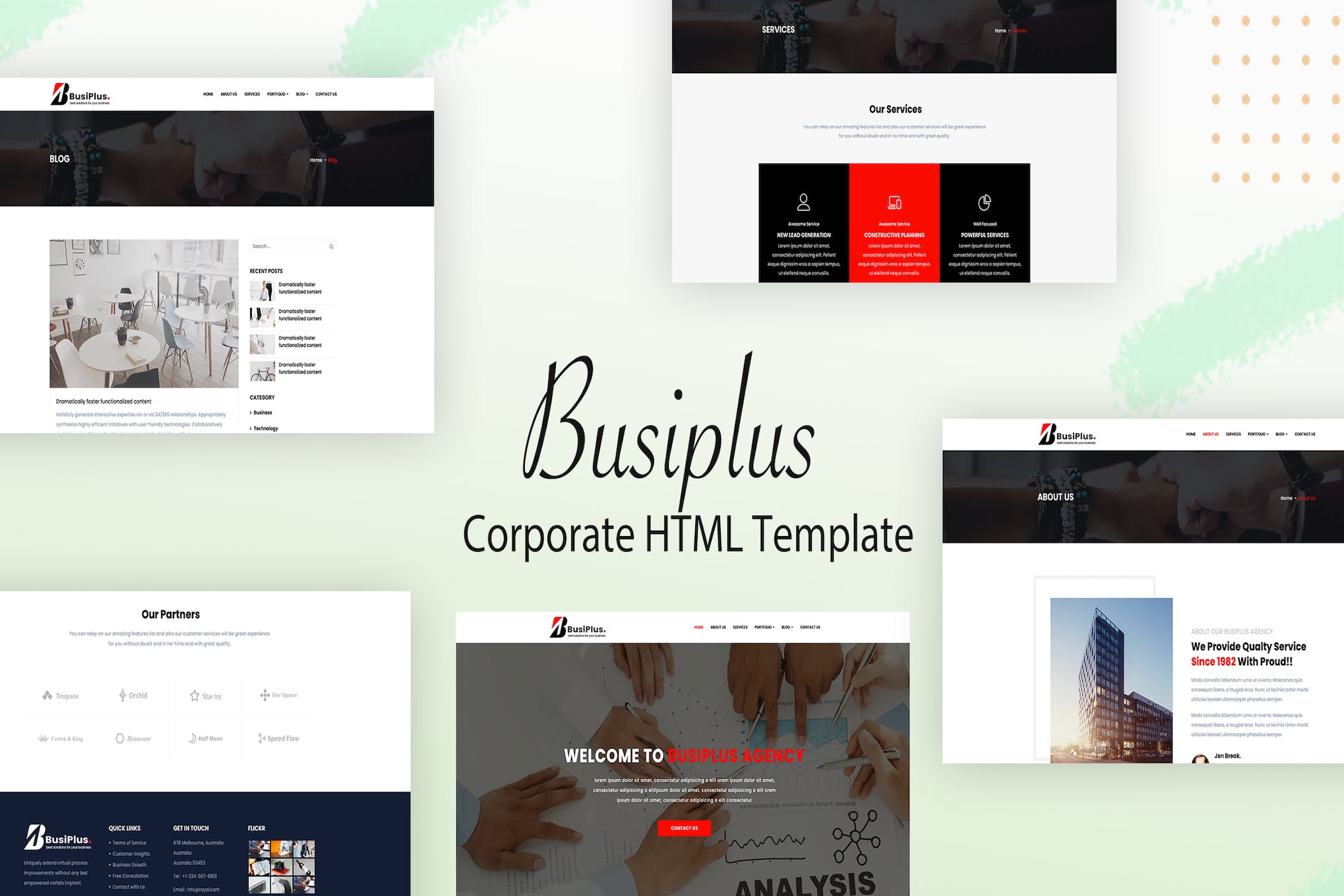 Busiplus - Corporate Business HTML Template- Download for Wordpress