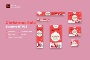 Christmas Shopping HTML Banner Ad – Animate CC
