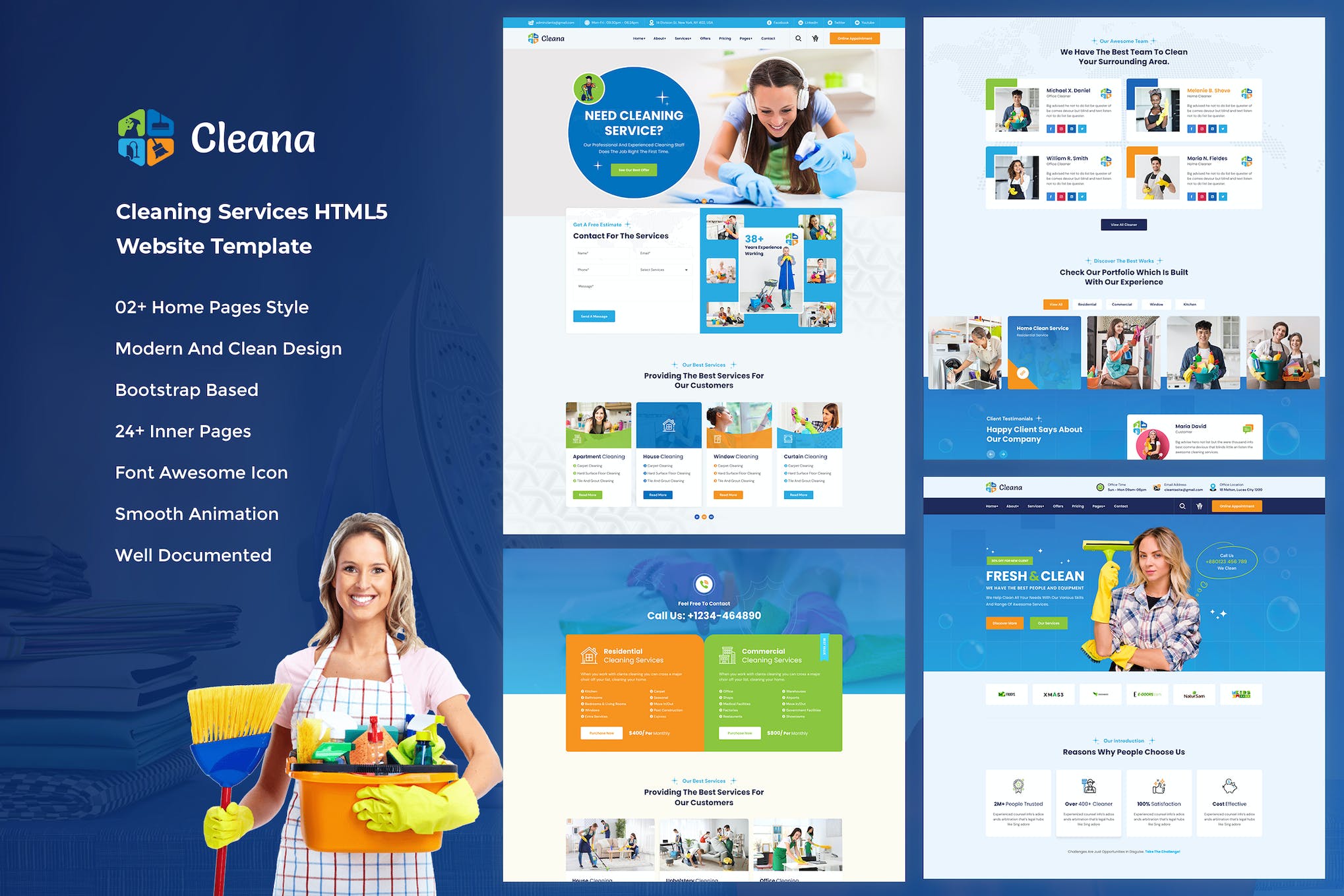 Cleana - Cleaning Services HTML Website Template
