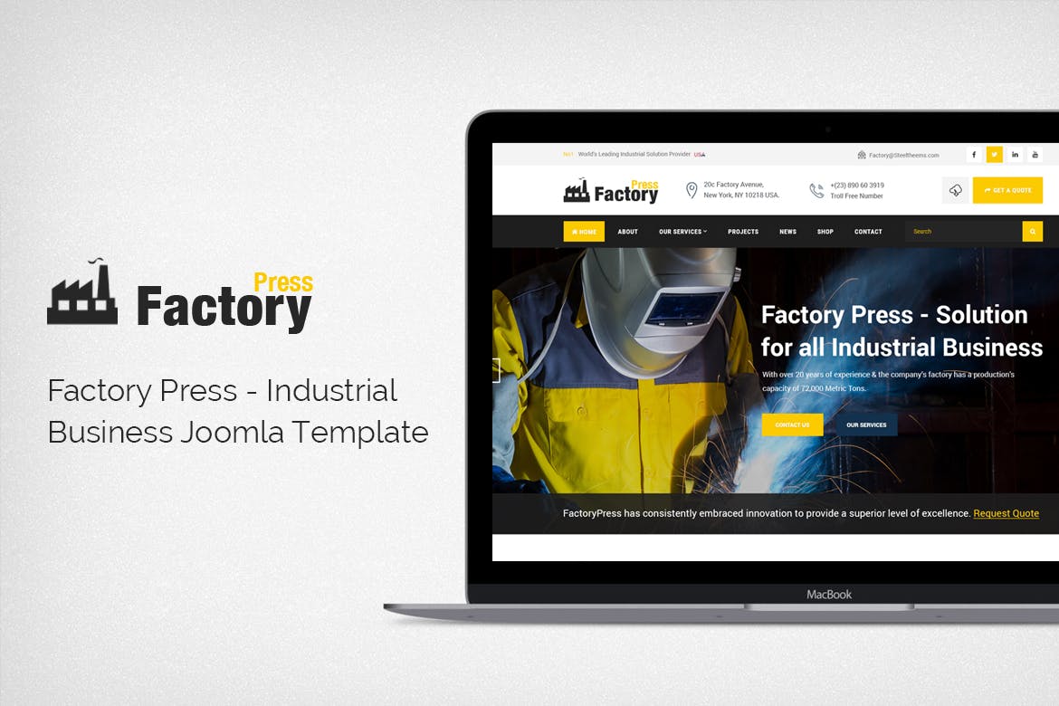 FactoryPress- Industrial Business Joomla Template