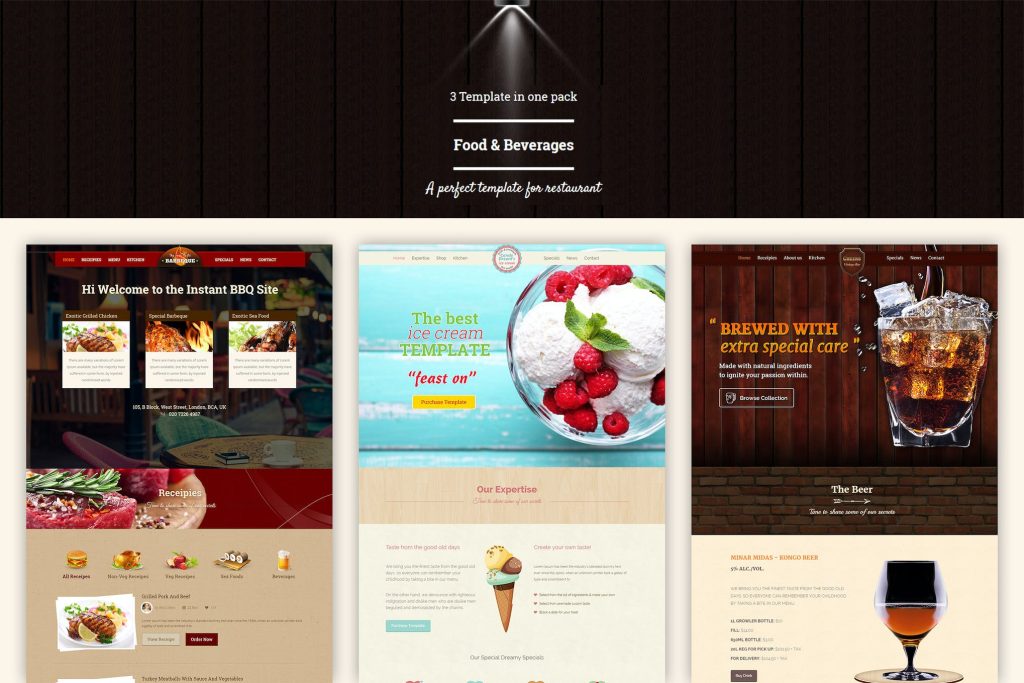 Food & Beverages One Page HTML Template