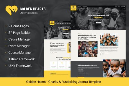 Golden Hearts- Charity and NGO Joomla Template