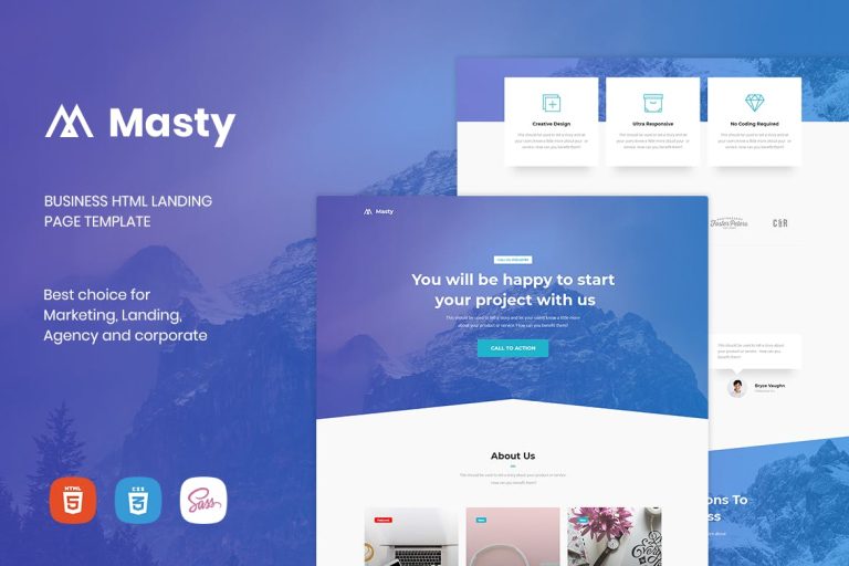 Masty – Business HTML Landing Page Template