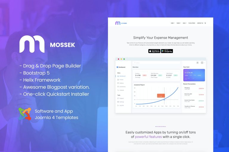 Mossek – Software and App Joomla Templates