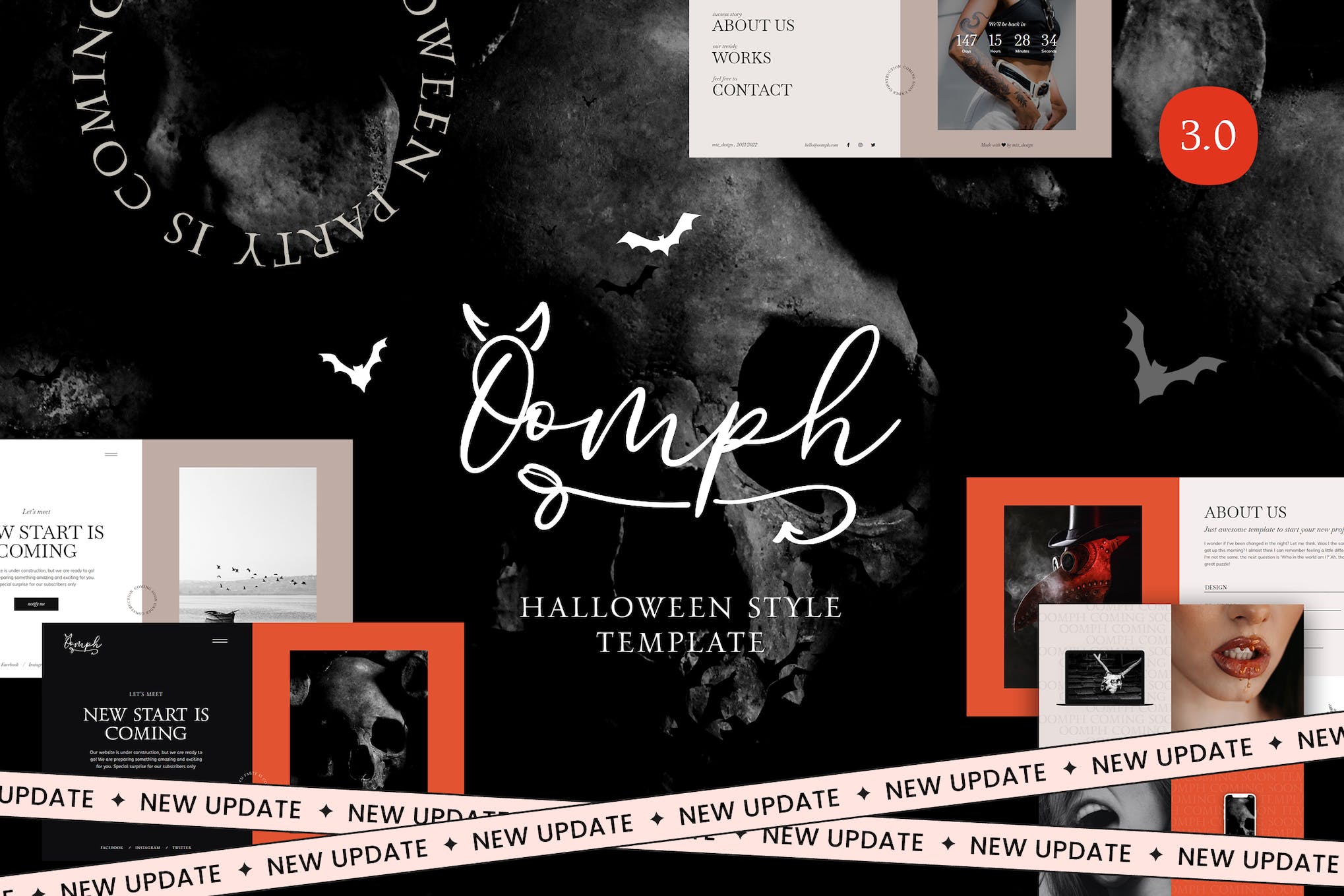 Oomph - Halloween Style One Page Template