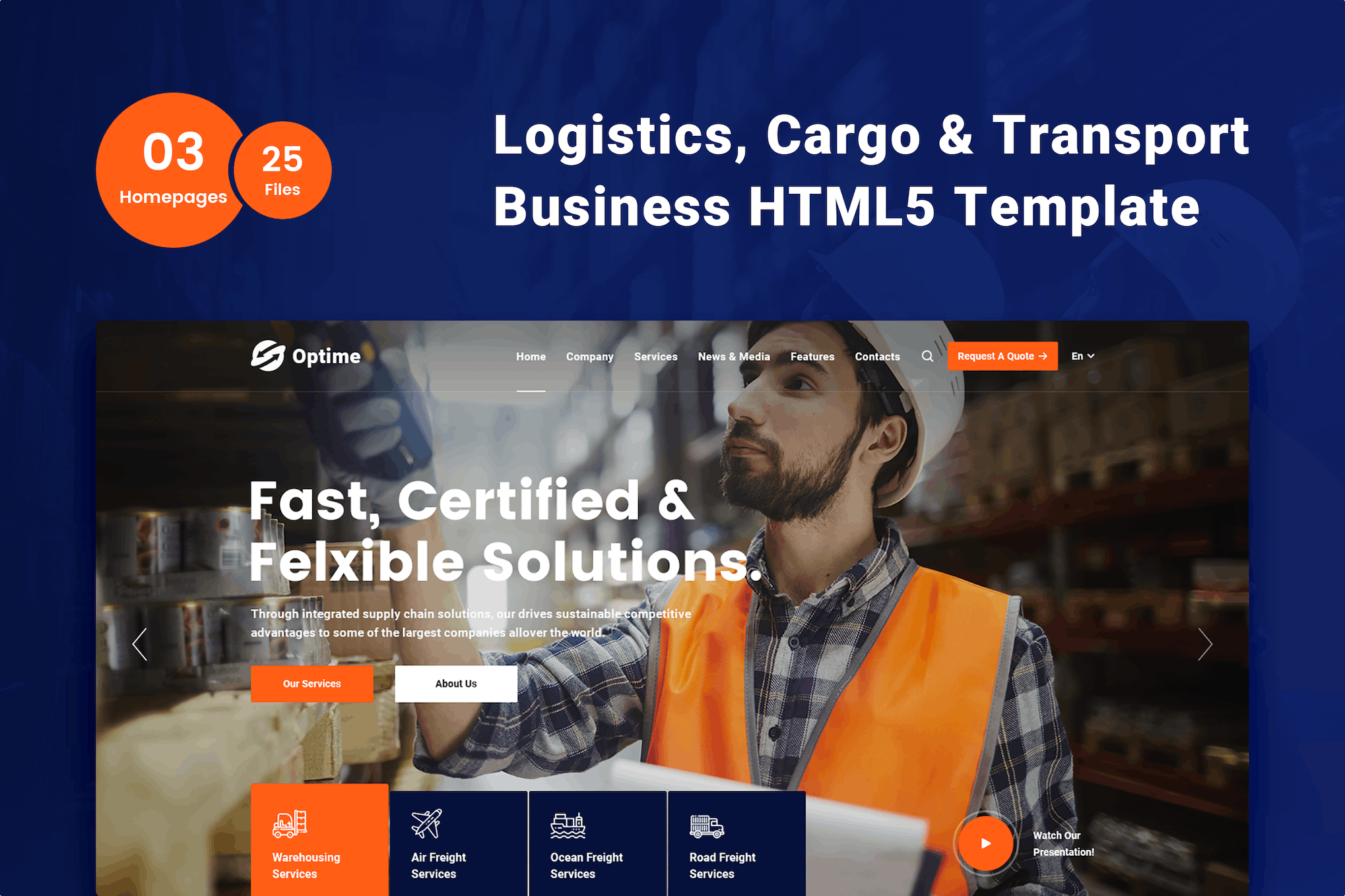 Optime - Logistics & Transportation HTML Template