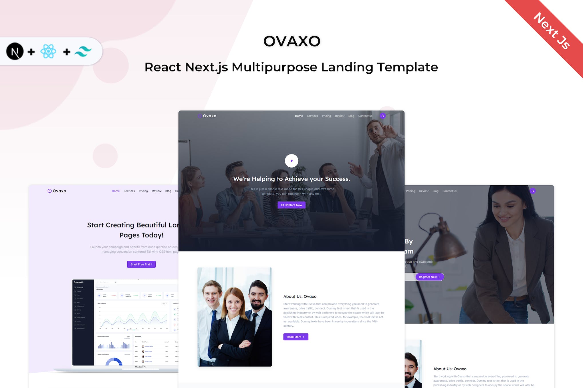 Ovaxo - React Nextjs Business Template