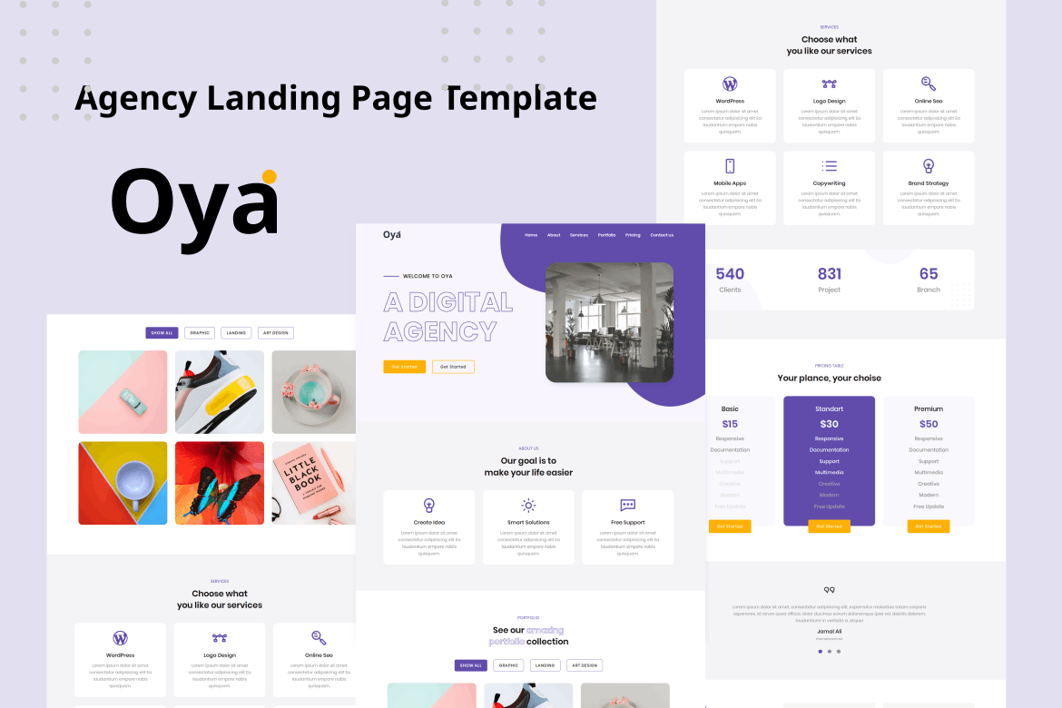 Oya - Agency Landing Page Template