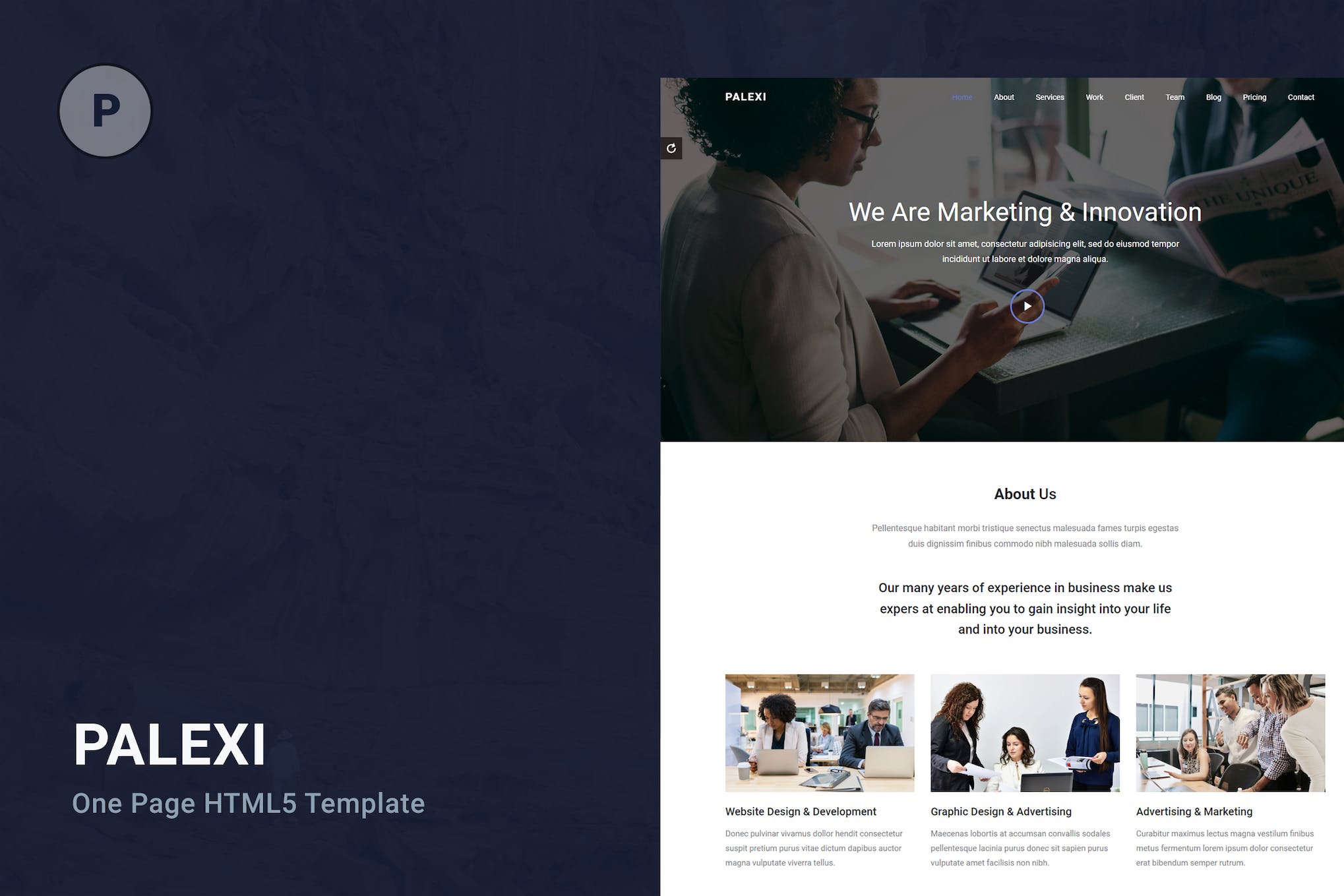 Palexi - One Page HTML Template