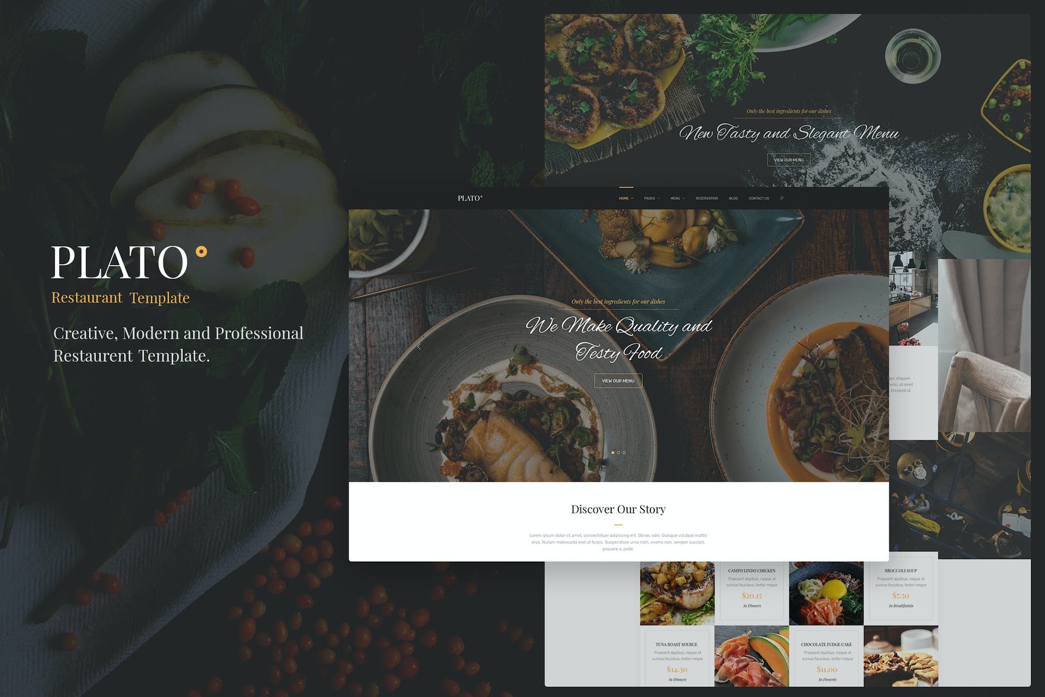 Plato - Restaurant & Food One Page HTML Template