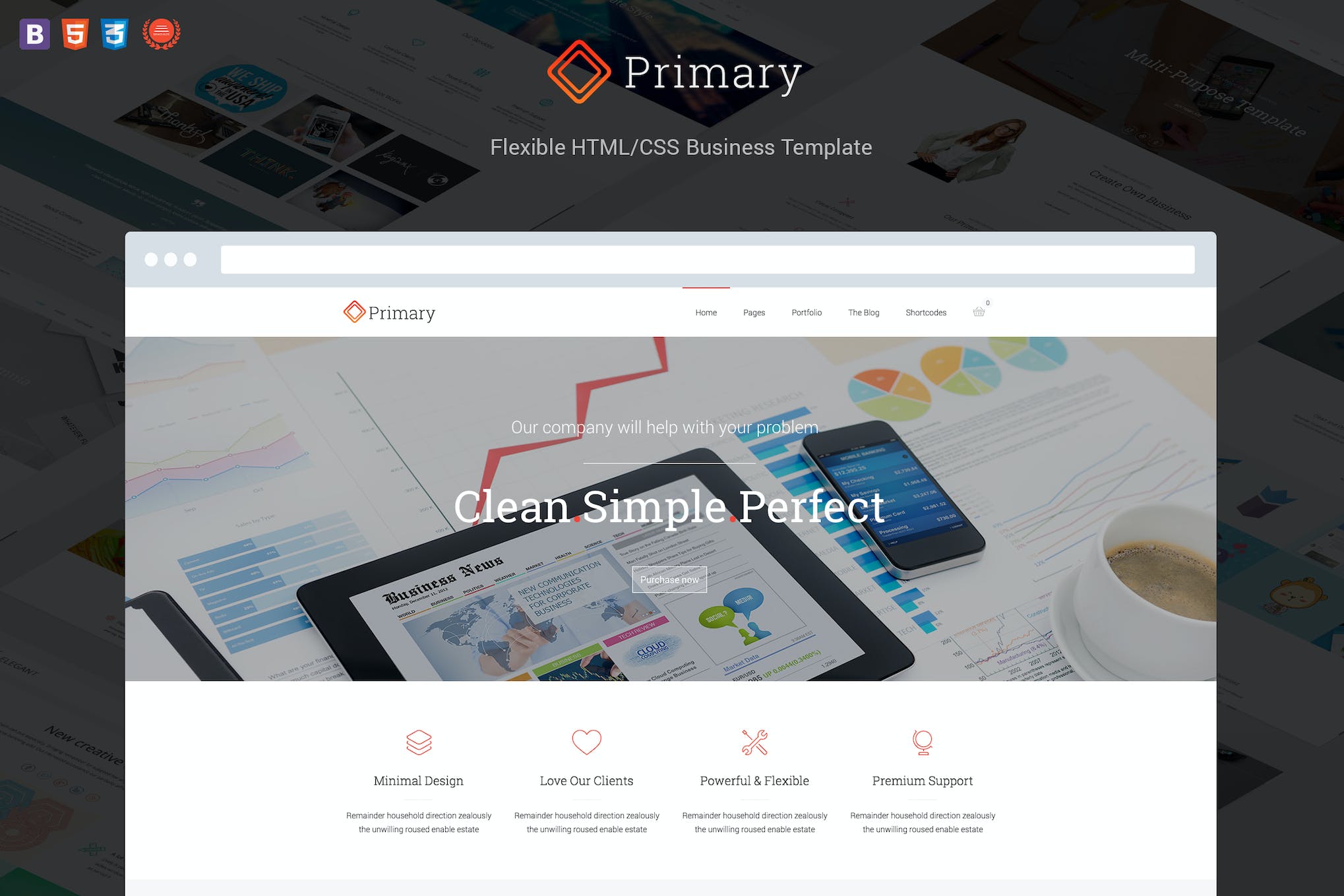 Primary - Flexible Business HTML /CSS Template