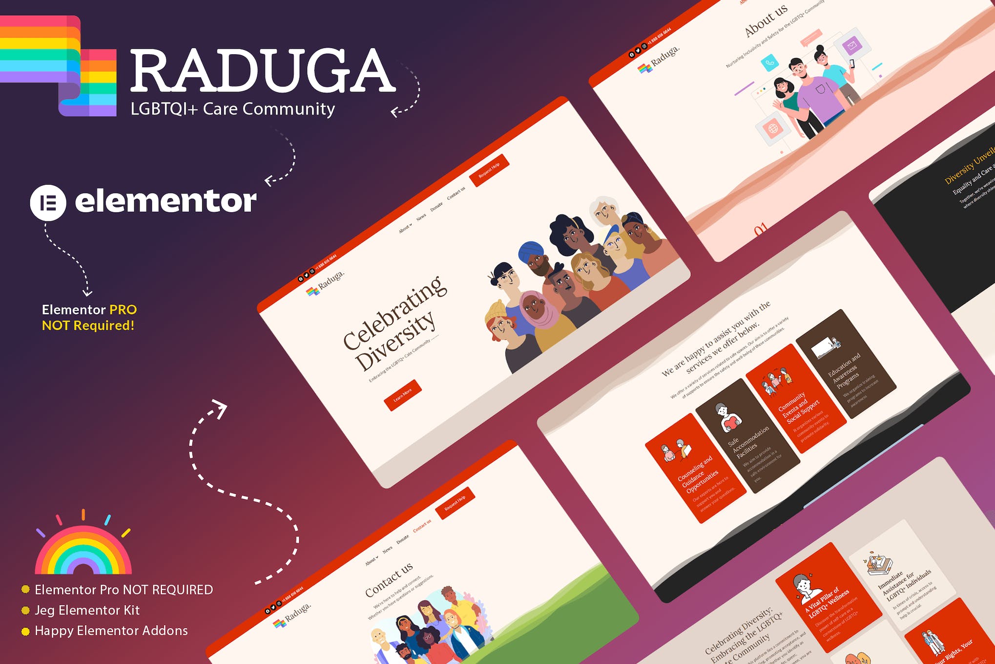 Raduga- LGBTQI + Care Community Elementor Template