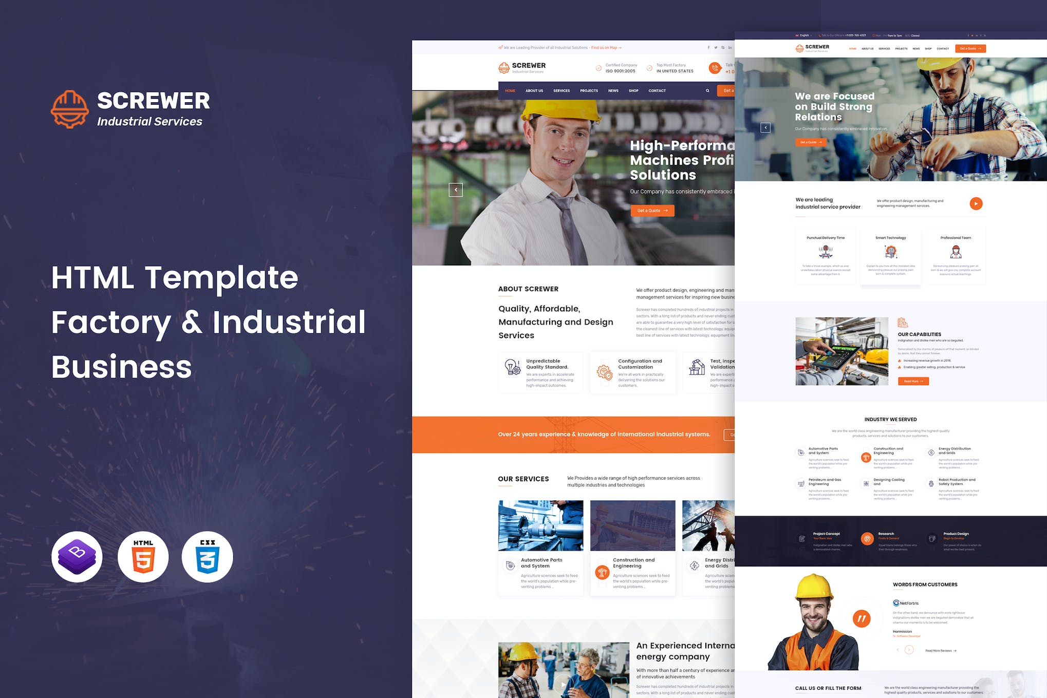 Screwer - Factory & Industrial Business Template