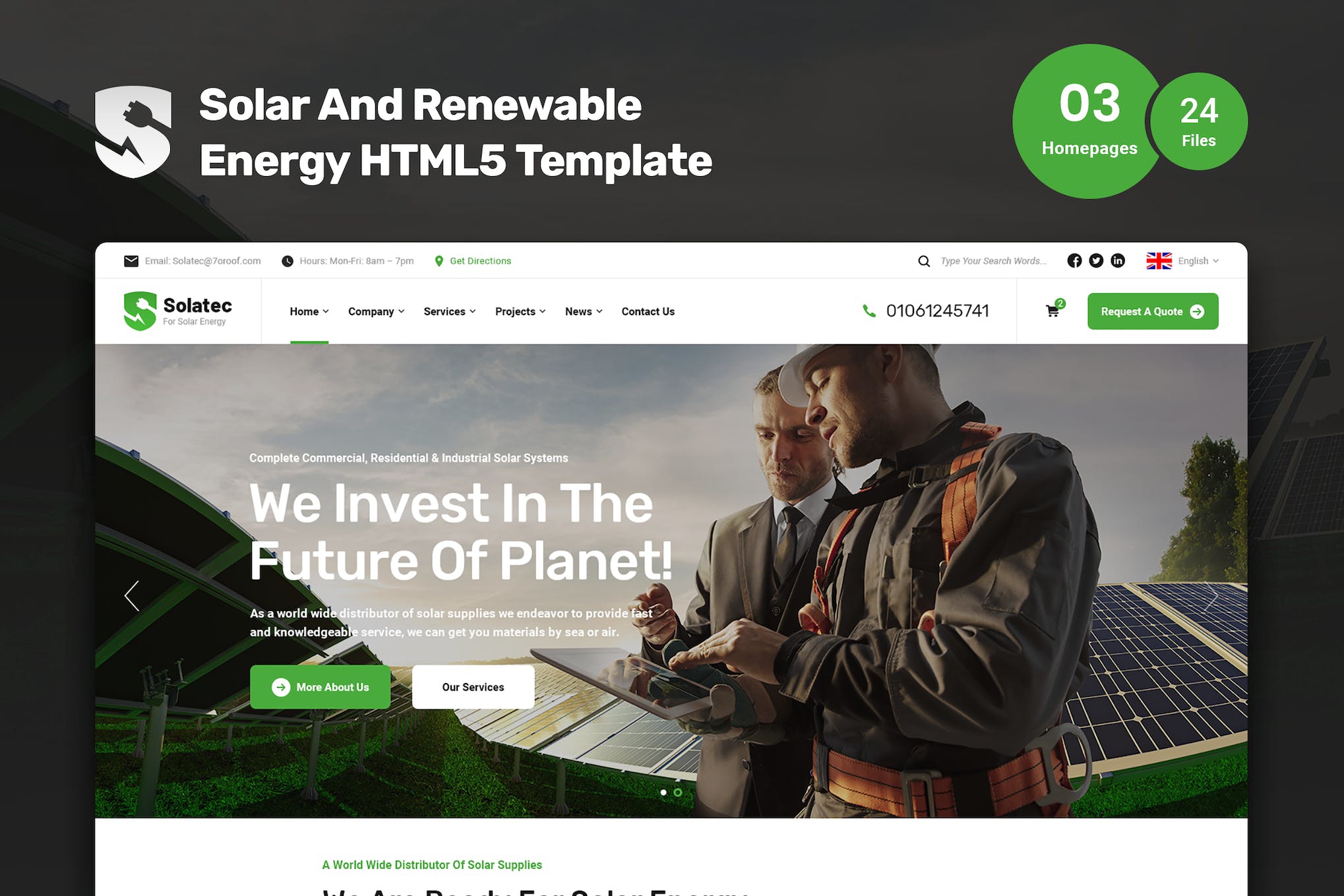 Solatec - Ecology & Solar Energy HTML Template