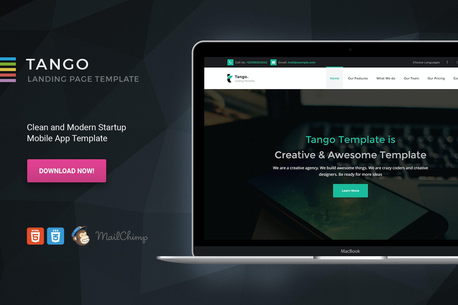 Tango - Responsive Multi-Purpose Landing Page- Download for Wordpress
