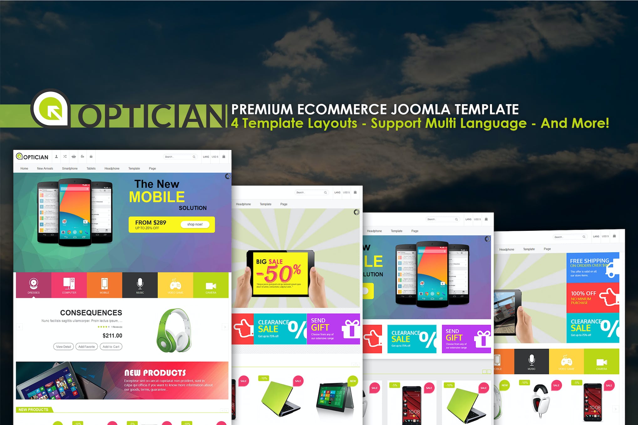 Vina Optician- Premium eCommerce Joomla Template