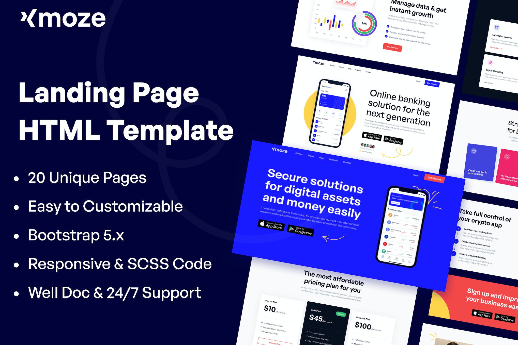 Xmoze - HTML Landing Page Template