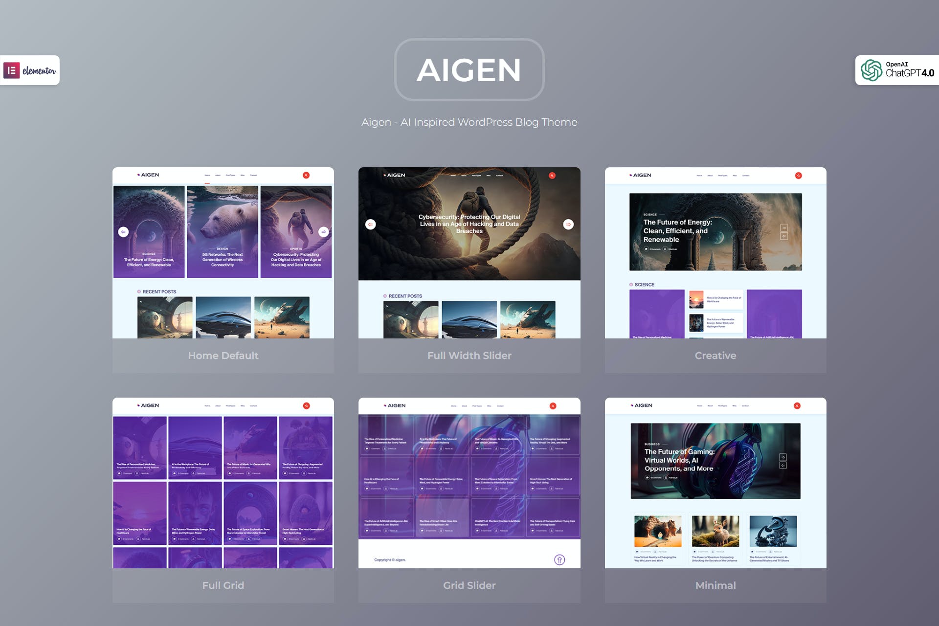 Aigen- Chatgpt and AI Blog 1.0. WordPress Theme