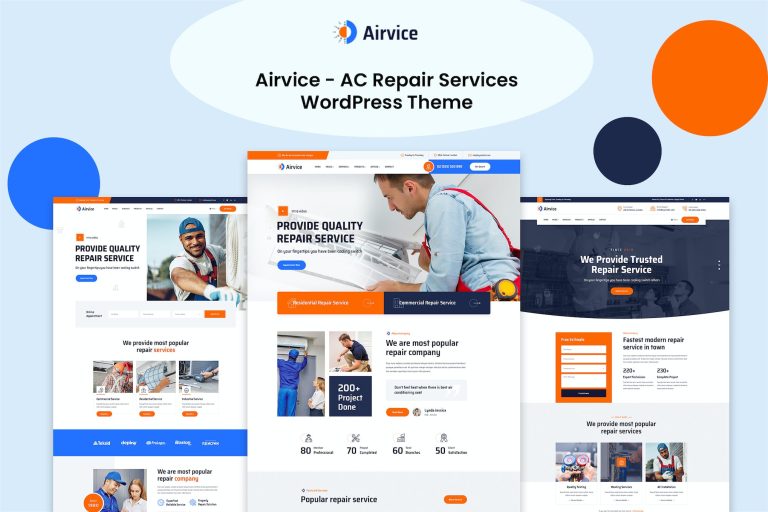 Airvice – AC Repair Services WordPress Theme