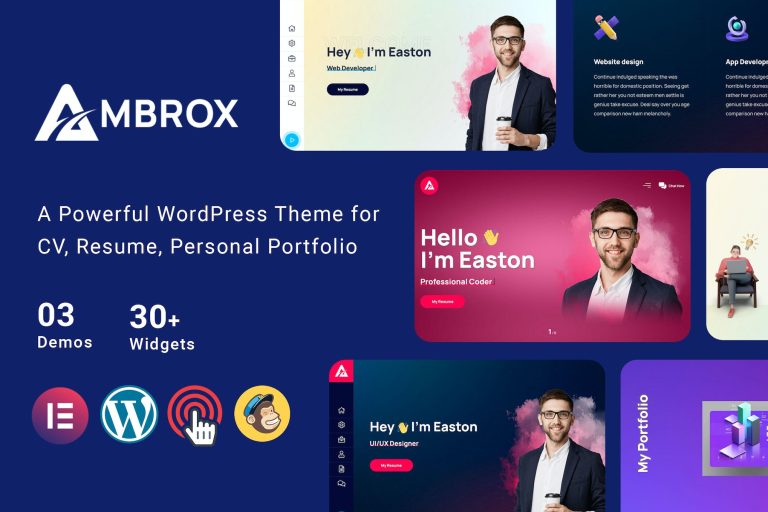 Ambrox – Personal Portfolio Resume Theme