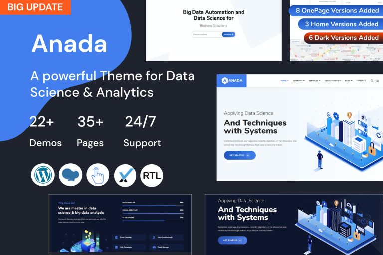 Anada -Data Science & Analytics Landing Page Theme