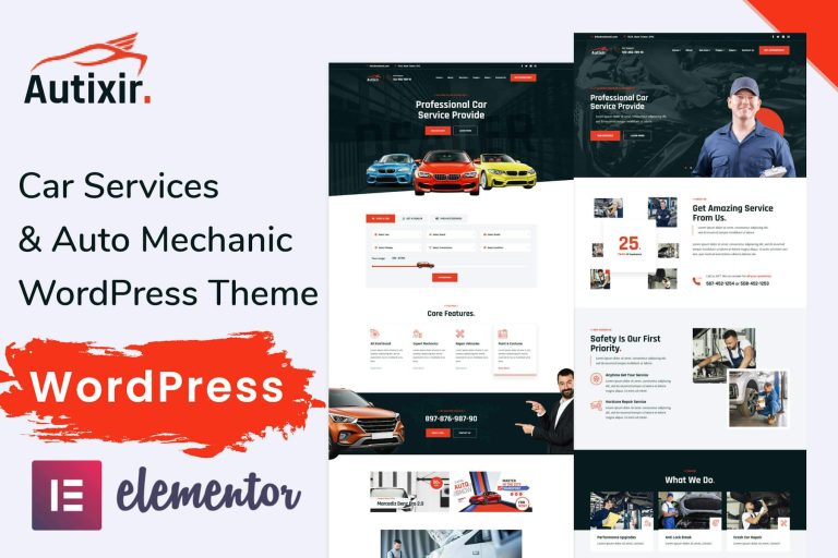 Car Service, Auto Repair WordPress Theme – Autixir