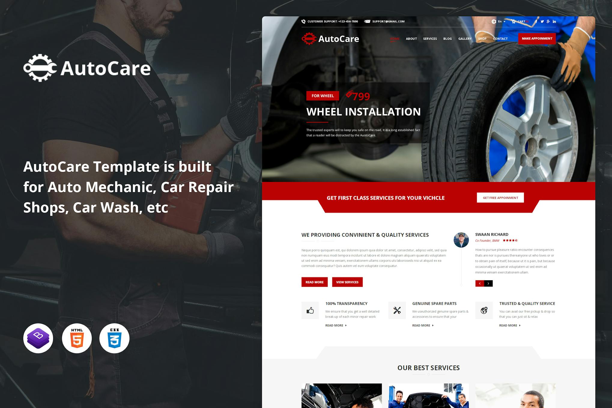 Auto Care - Car Mechanic HTML Template
