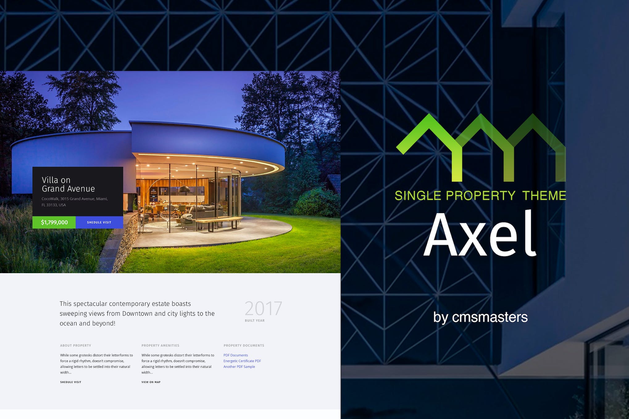 Axel- Single Property Real Estate 1.1.8 WordPress Theme