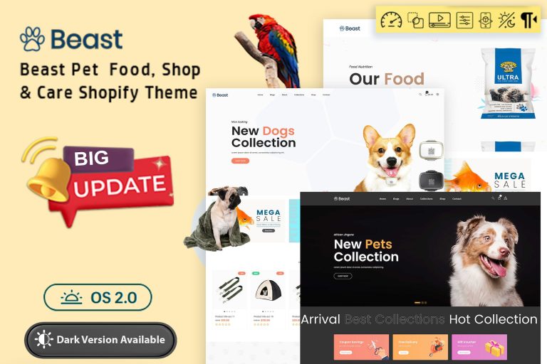 Beast Pet Shop Food eCommerce Store Shopify Theme