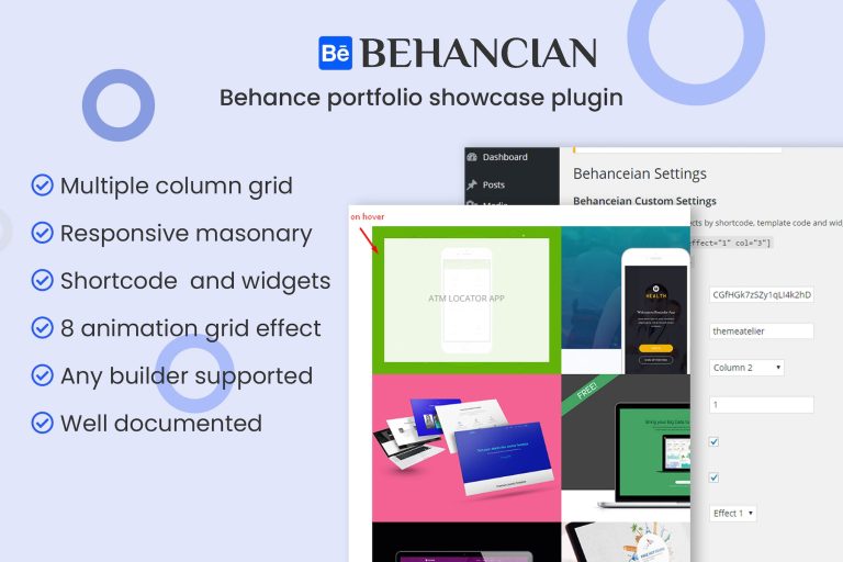 Behanceian – Behance Portfolio Showcase Plugin