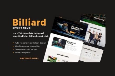 Billiard- Creative Sporting 1.1.8 WordPress Theme