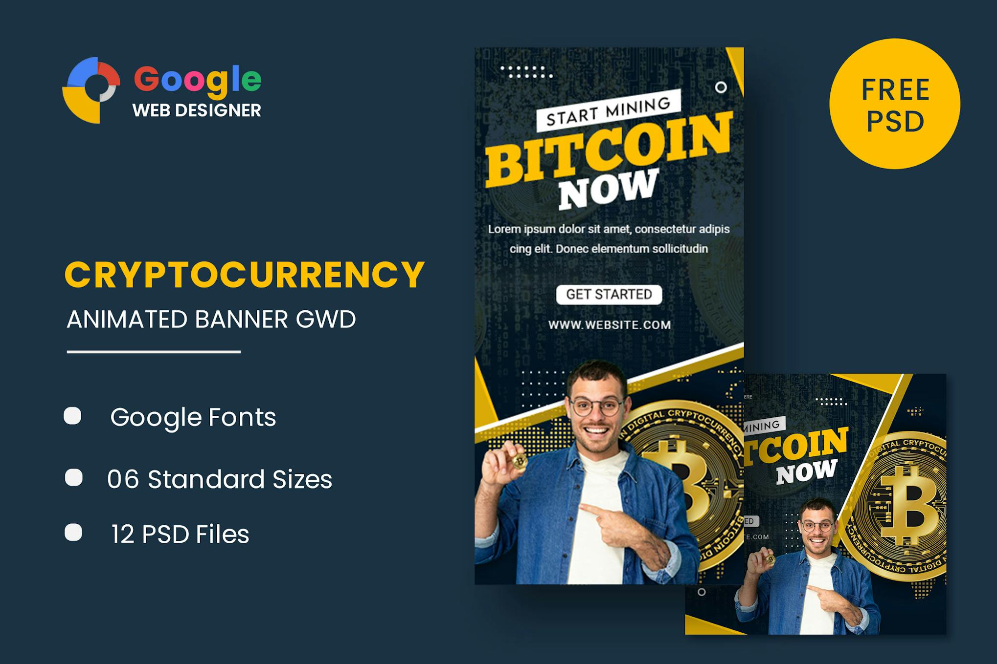 Bit Coin Animated Banner Google Web Designer