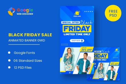 Black Friday Fashion Sale HTML Banner Ads GWD