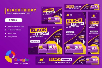 Black Friday Furniture HTML Banner Ads GWD