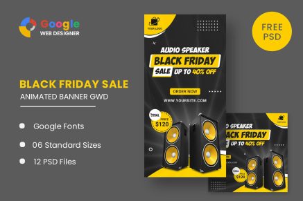 Black Friday Sale Audio HTML Banner Ads GWD