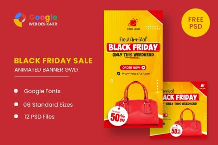 Black Friday Sale Bag HTML Banner Ads GWD