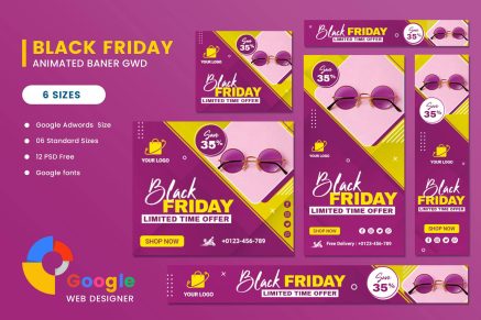 Black Friday Sale Fashion Eyewear HTML Banner Ads