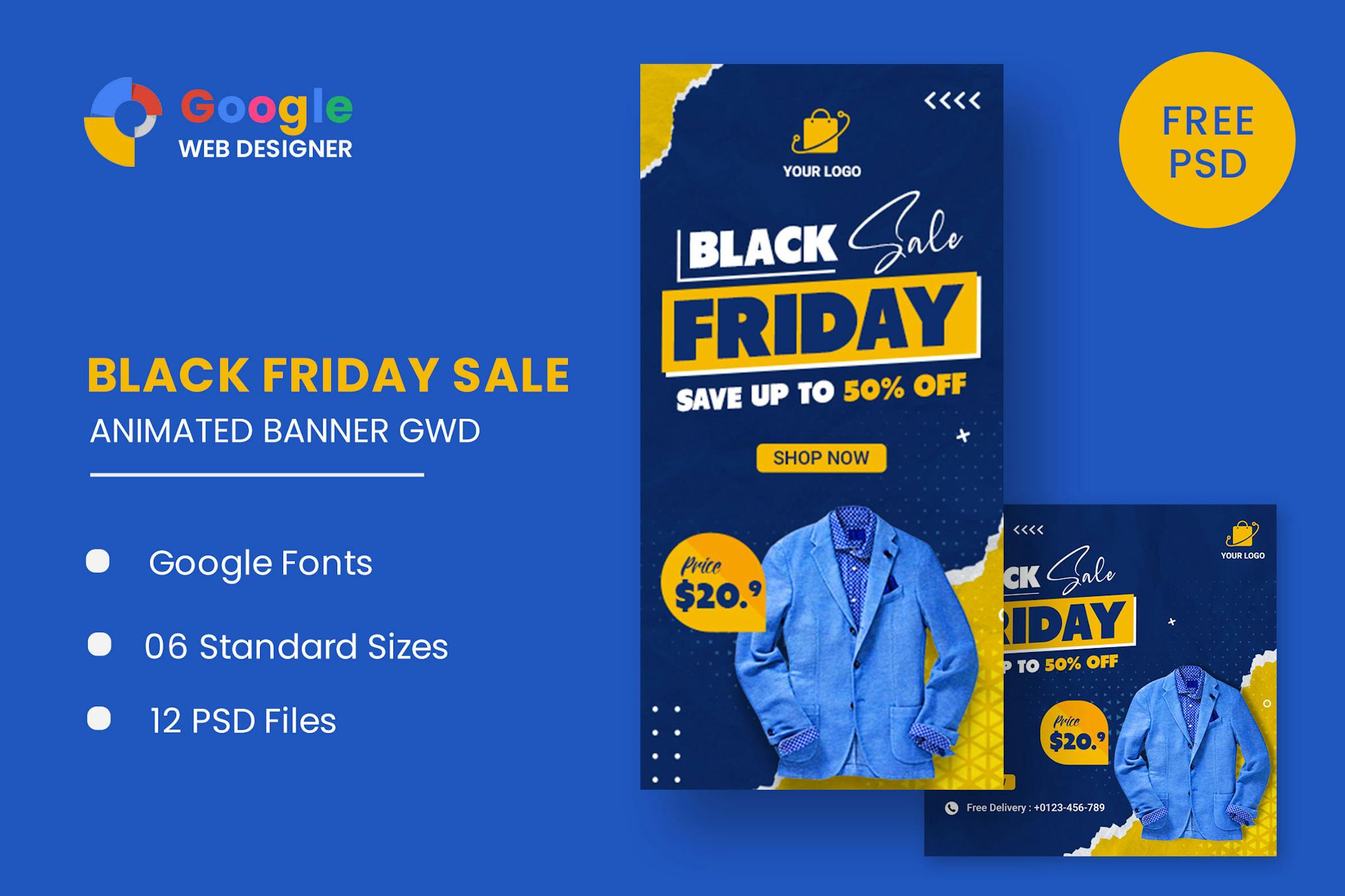 Black Friday Sale HTML Banner Ads GWD