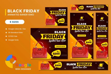 Black Friday Sale Product HTML5 Banner Ads GWD