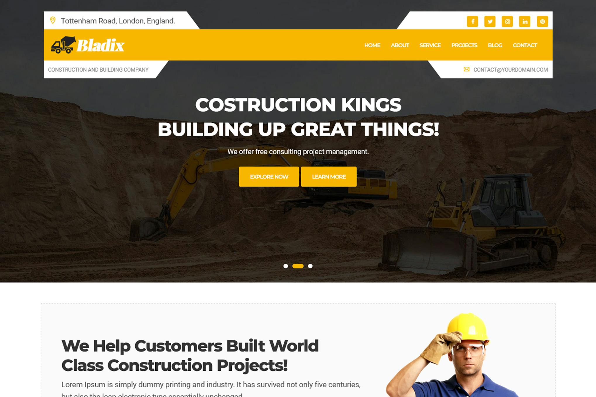 Bladix - Construction and Building HTML Template