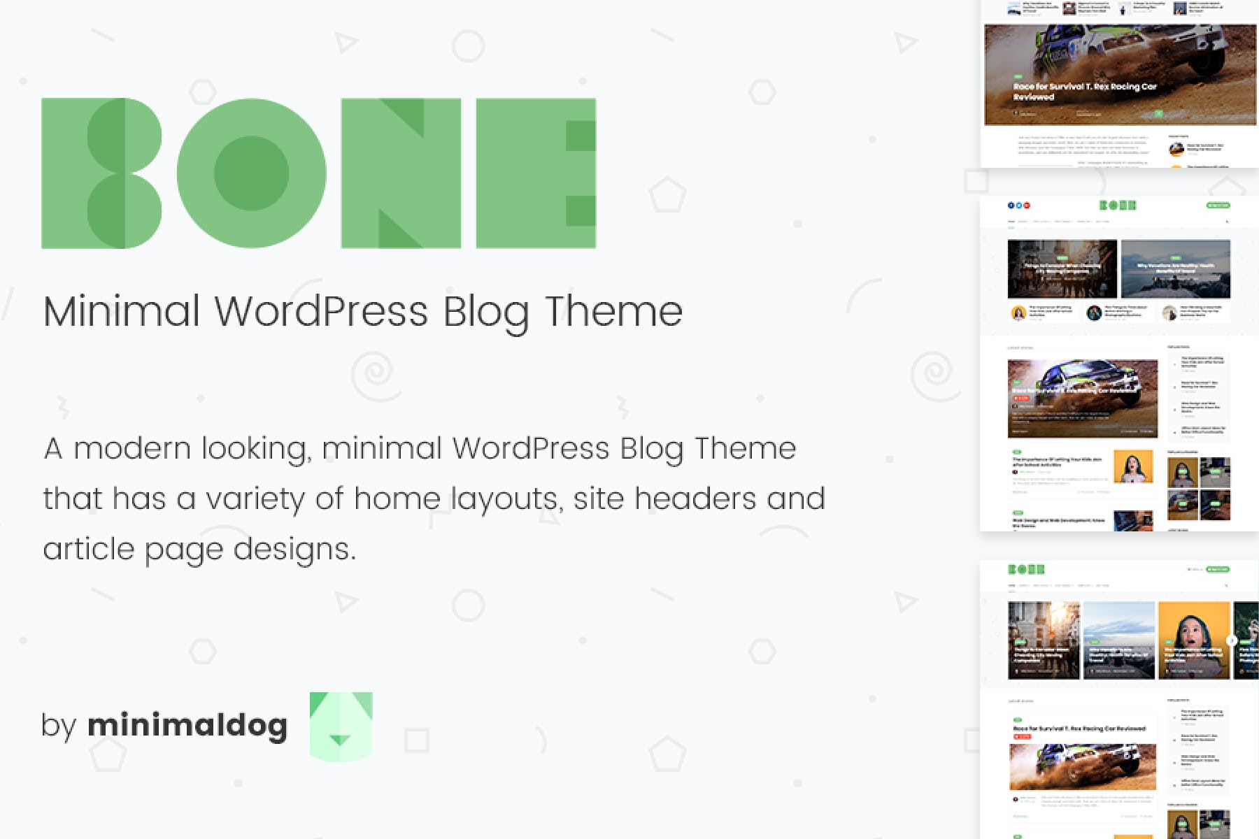 Bone- Minimal & Clean Blog 4.0.4 WordPress Theme