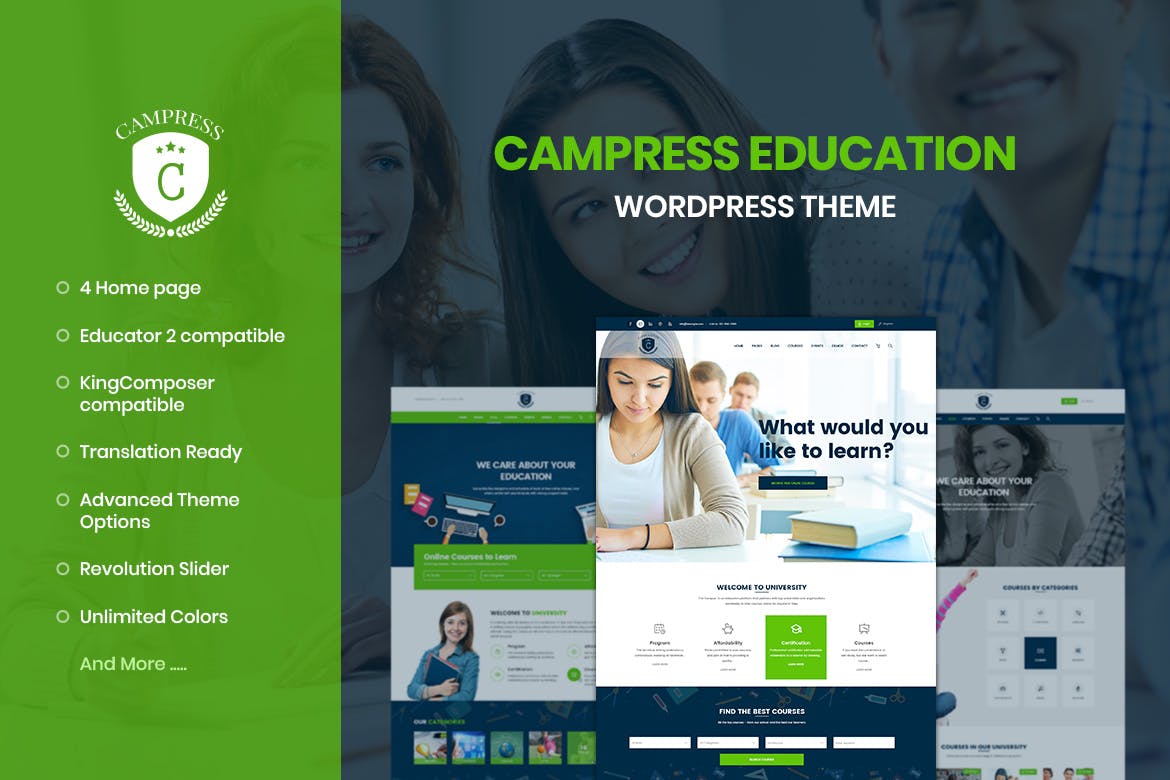 Campress- Education, Courses 1.34 WordPress Theme