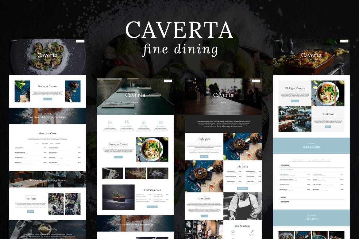 Caverta - Elegant Dining Restaurant Cafe Template