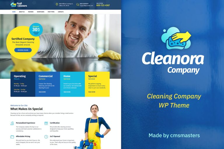 Cleanora – Cleaning Services WordPress Theme