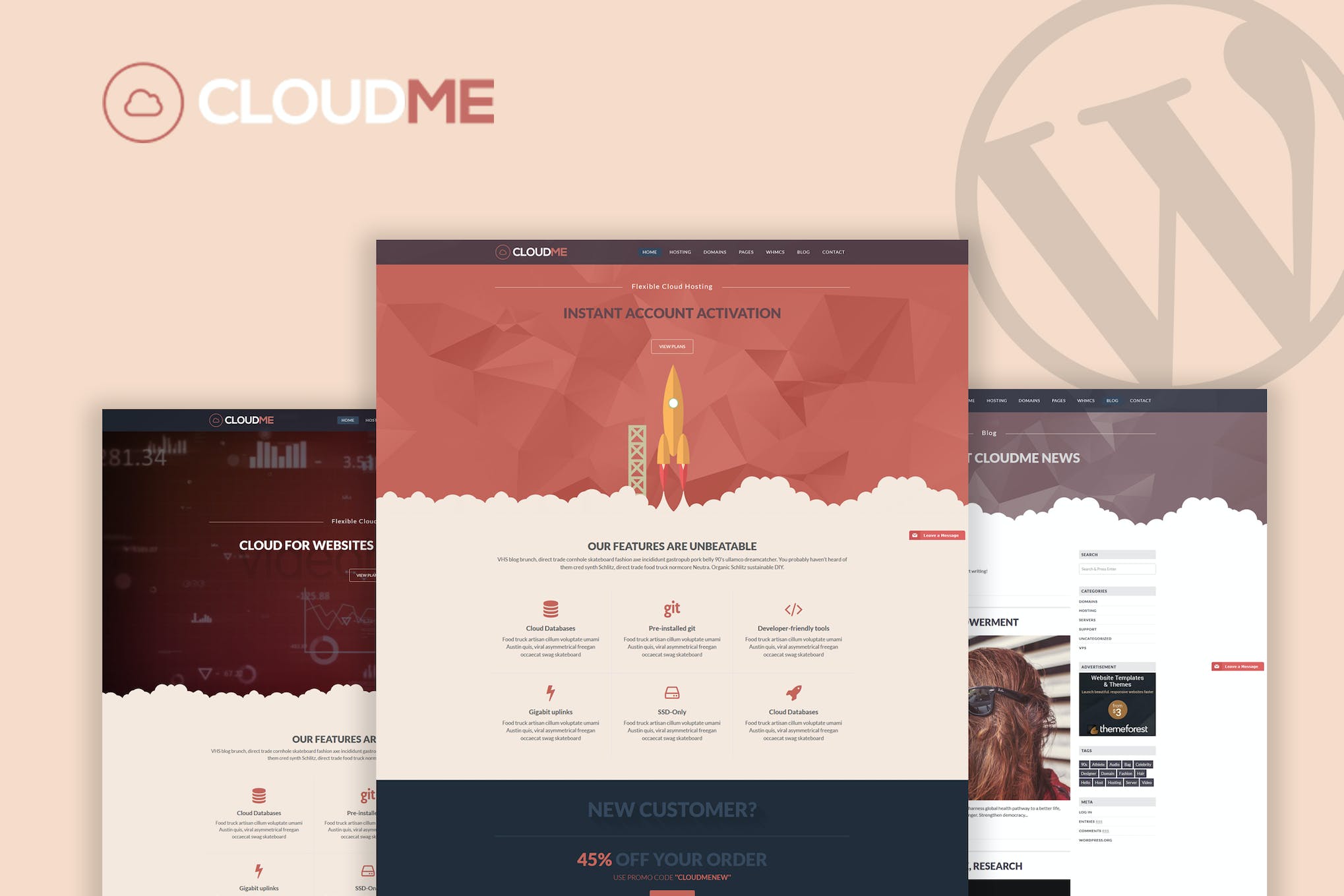 Cloudme Host- Hosting 1.1.8 WordPress Theme