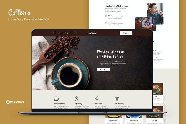 Coffeera – Coffee Shop Unbounce Template
