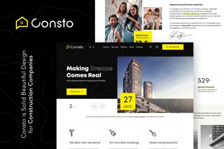Consto- Industrial Construction Company 1.1.0 WordPress Theme