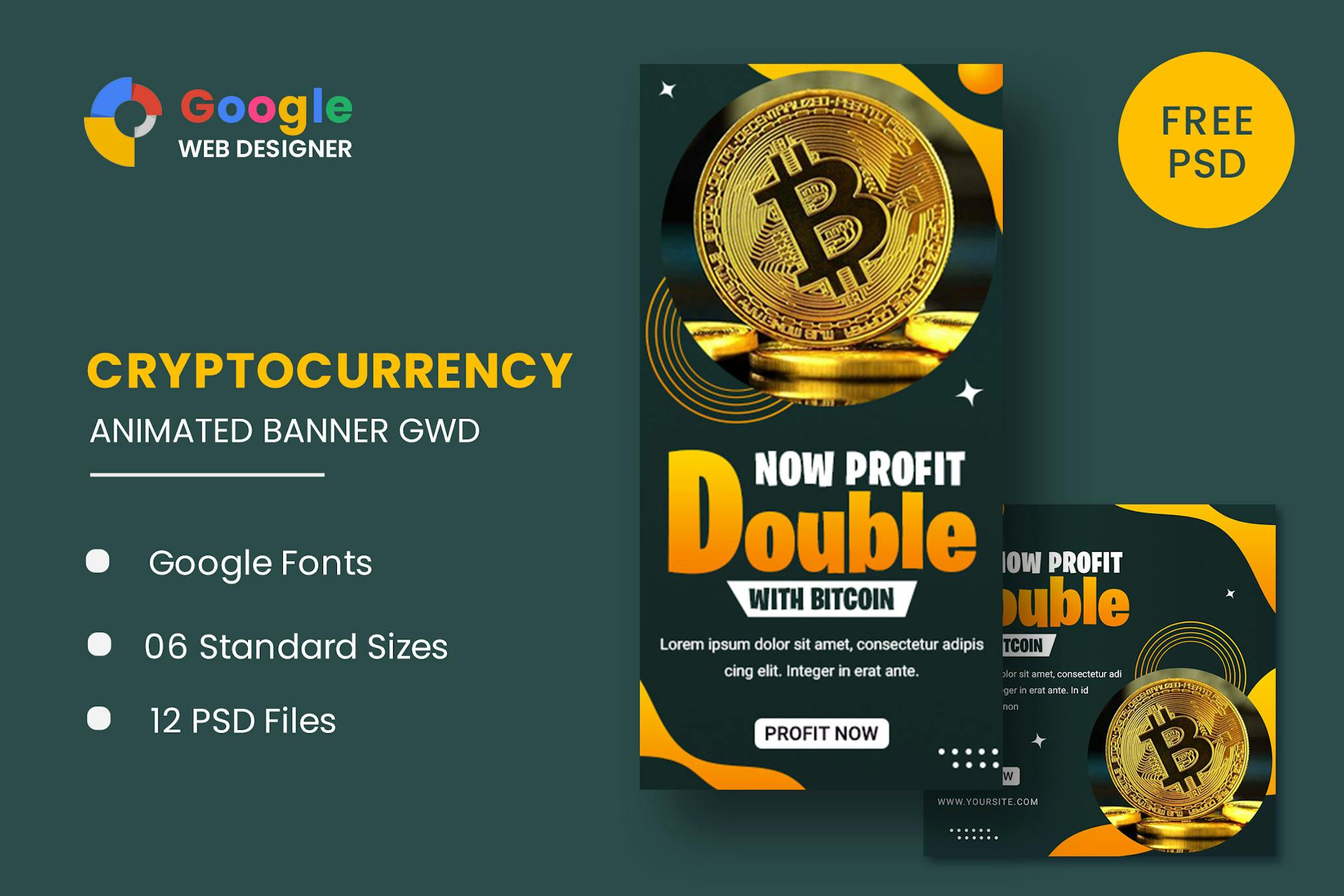 Cryptocurrency Bitcoin Google Web Designer