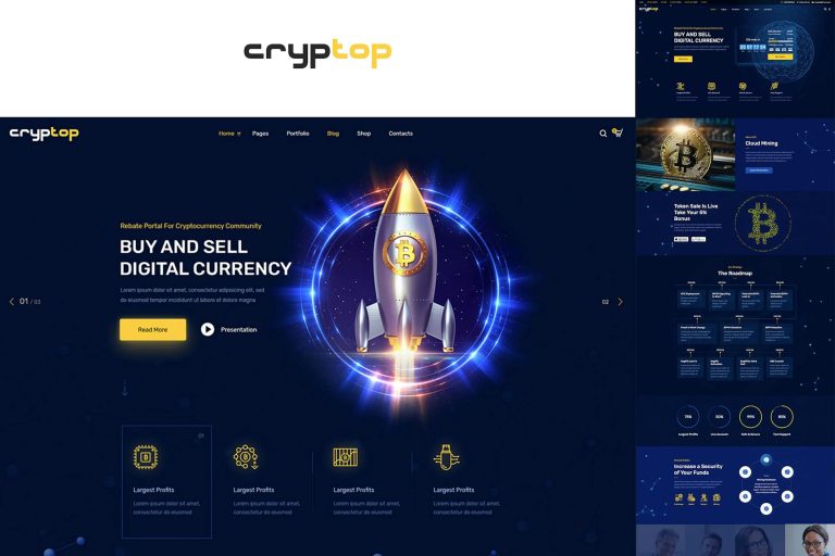 CrypTop – ICO Landing and CryptoCurrency WordPress