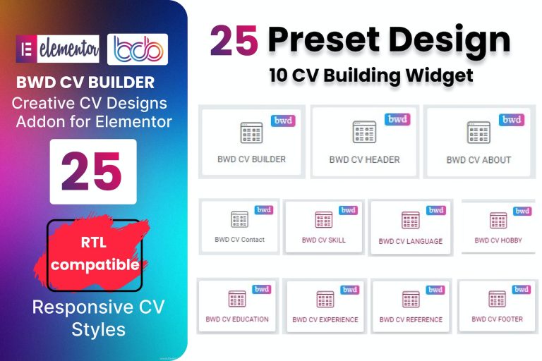 CV Builder plugin for elementor .0